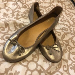 Silver Ballet Flats